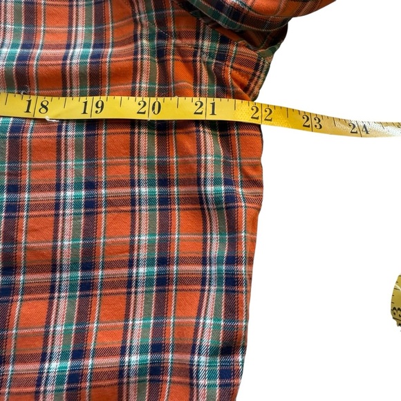 Ralph Lauren Button Down Dress Shirt Medium Classic Fit Orange Blue Plaid Preppy - Picture 4 of 8